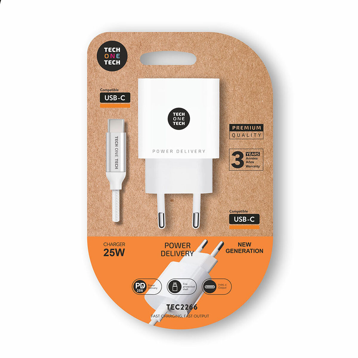 Vægoplader Tech One Tech Hvid 25 W