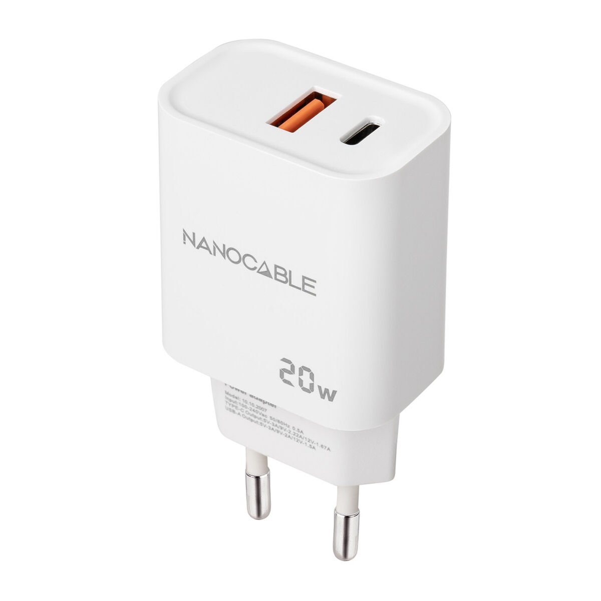 Oplader NANOCABLE Wit 20 W
