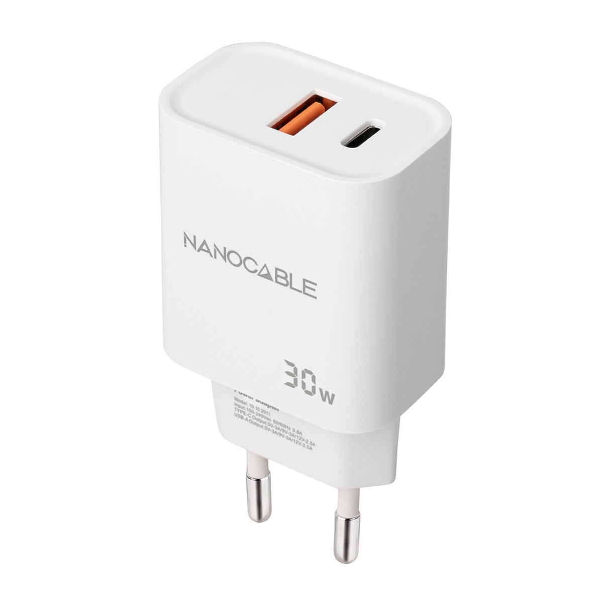 Oplader NANOCABLE Wit 30 W