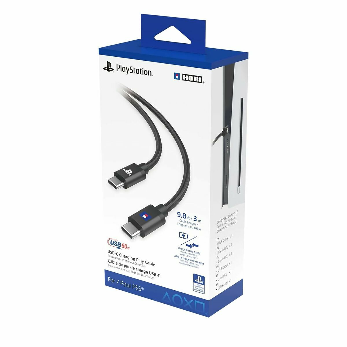 USB-kabel HORI PS5 Sort