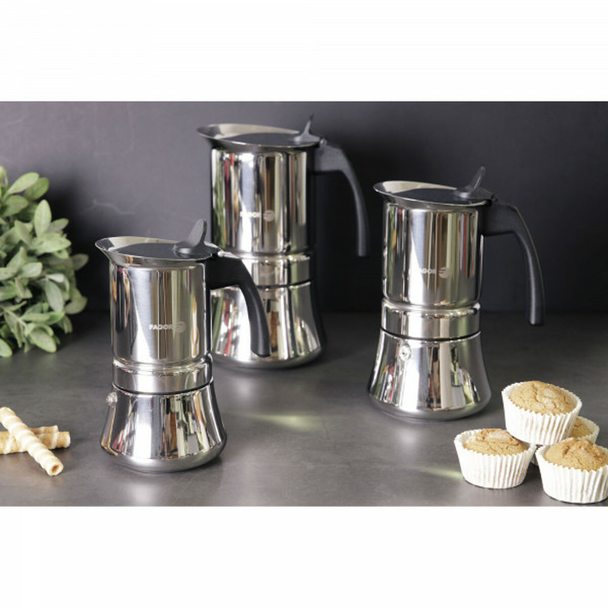 Cafetera Italiana Fagor Acero Inoxidable