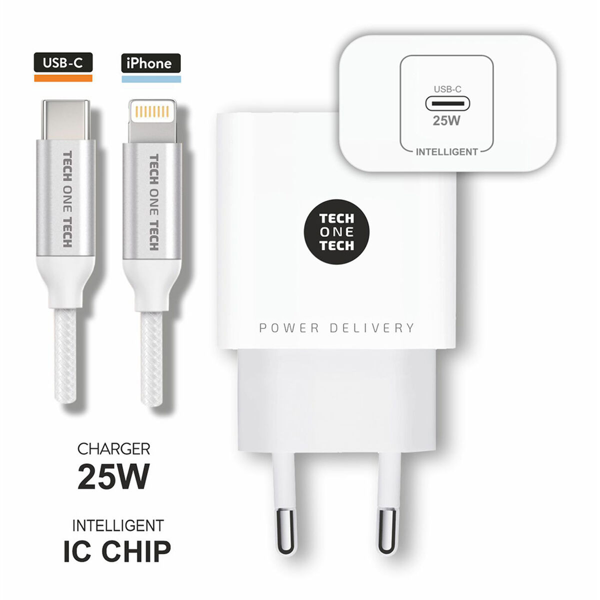 Docking-station Tech One Tech Hvid 25 W