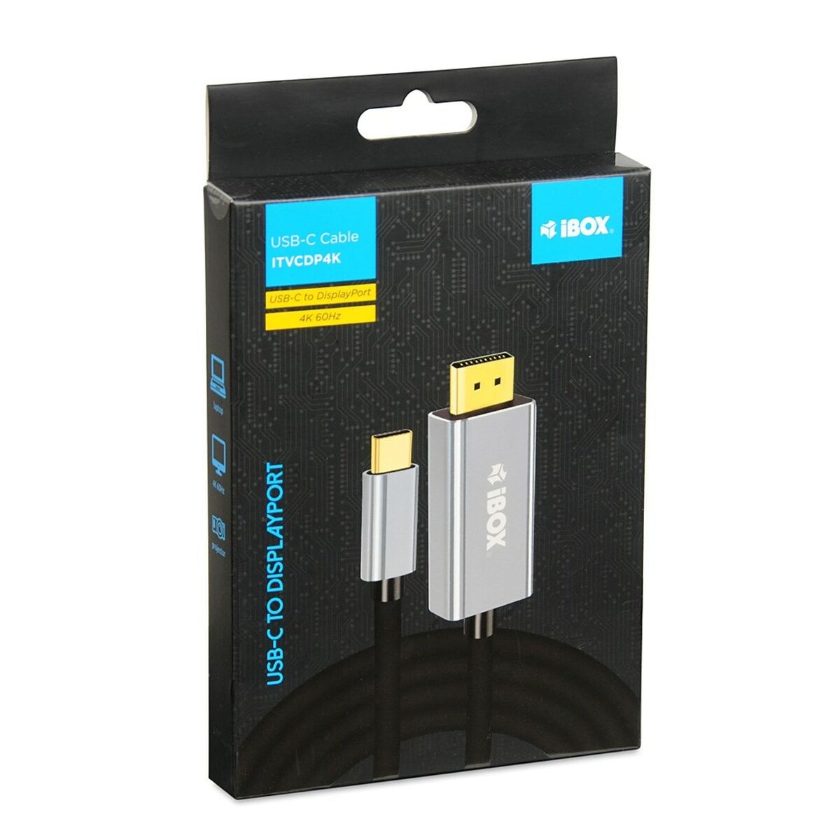 USB C til DisplayPort-Adapter Ibox ITVCDP4K Svart 1,8 m