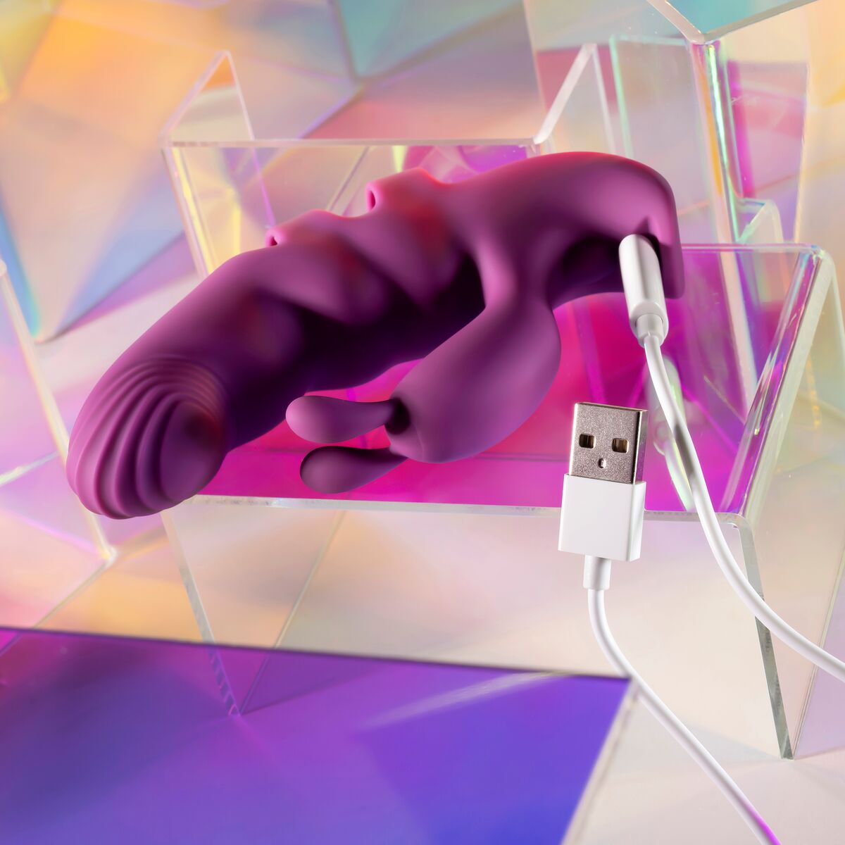 Vibration de Stimulation Double Evolved Playboy Violet