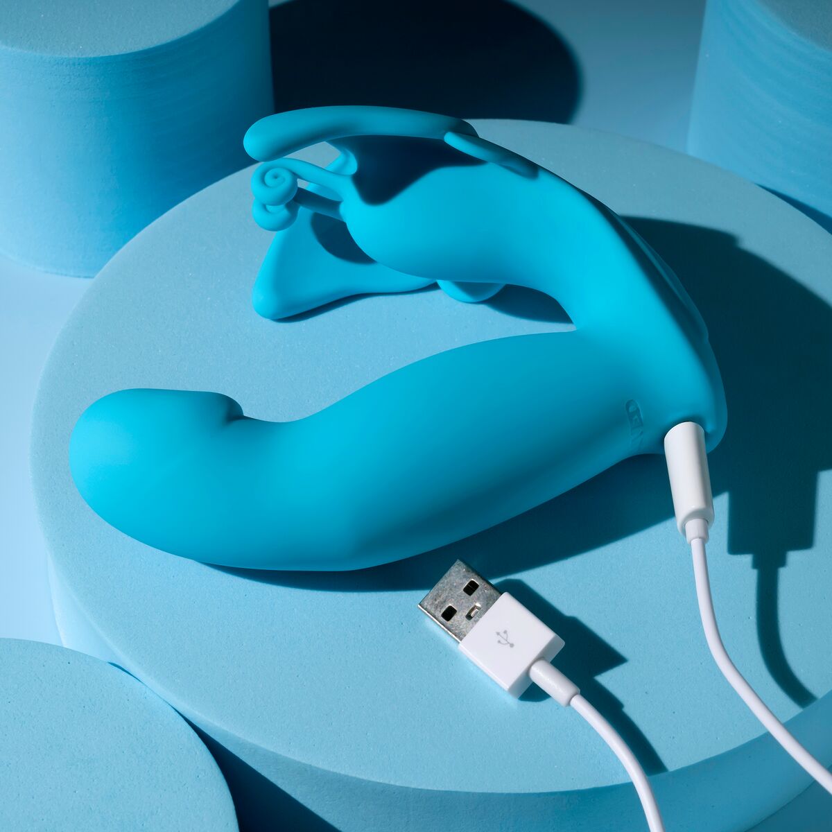 Vibration de Stimulation Double Evolved Bleu
