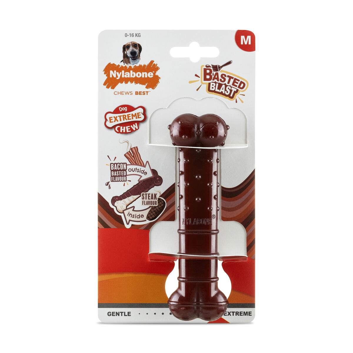 Kost Nylabone Rjava Bacon M
