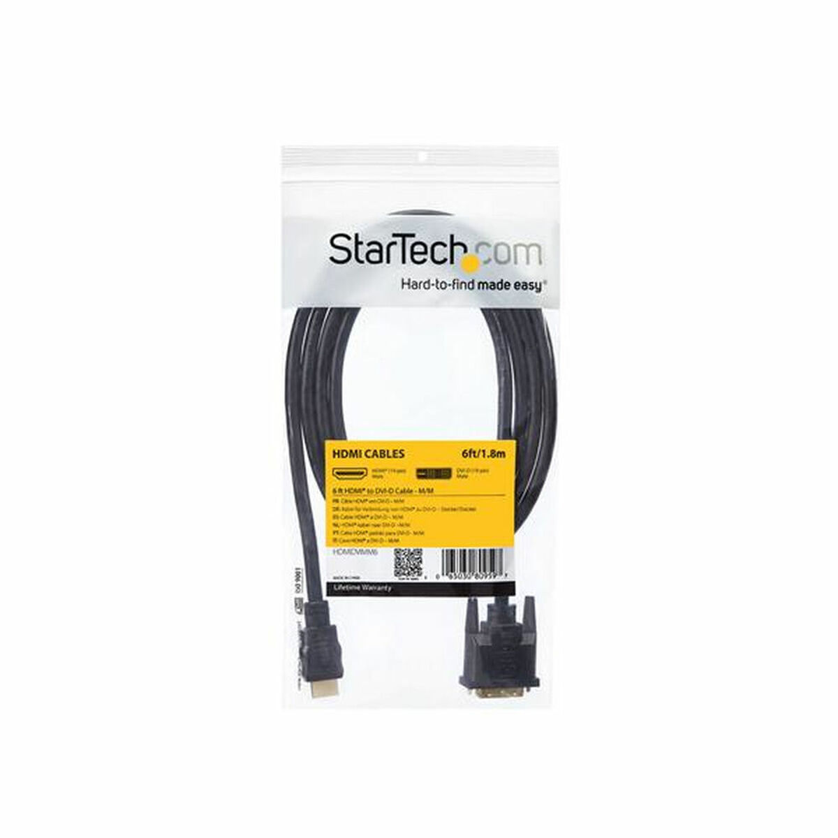 HDMI til DVI-adapter Startech HDMIDVIMM6           Sort