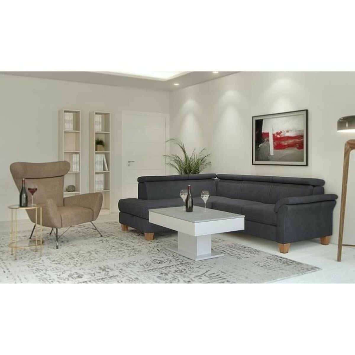 Table Basse FMD Blanc Gris