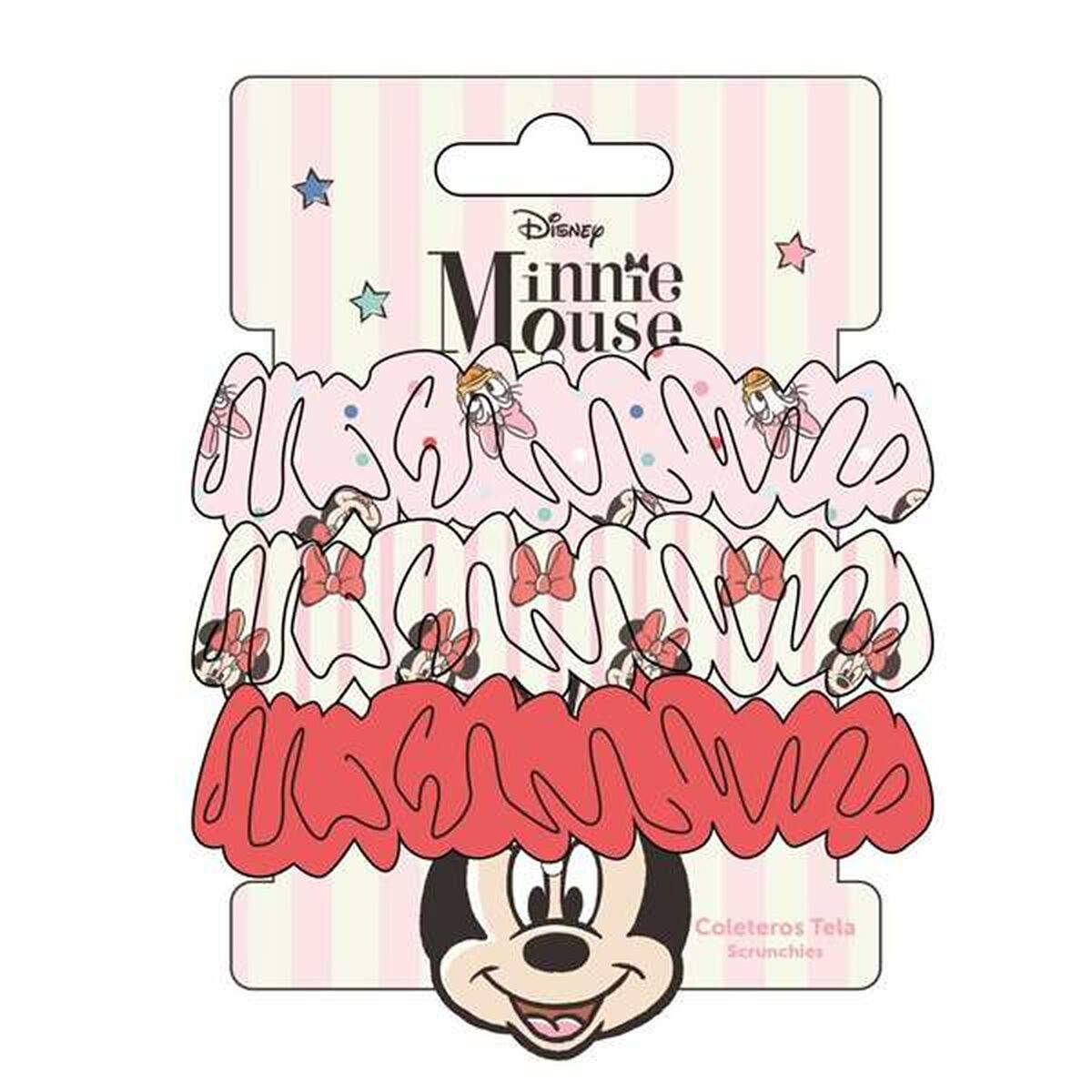 Elastici per Capelli Minnie Mouse Rosso 3 Pezzi