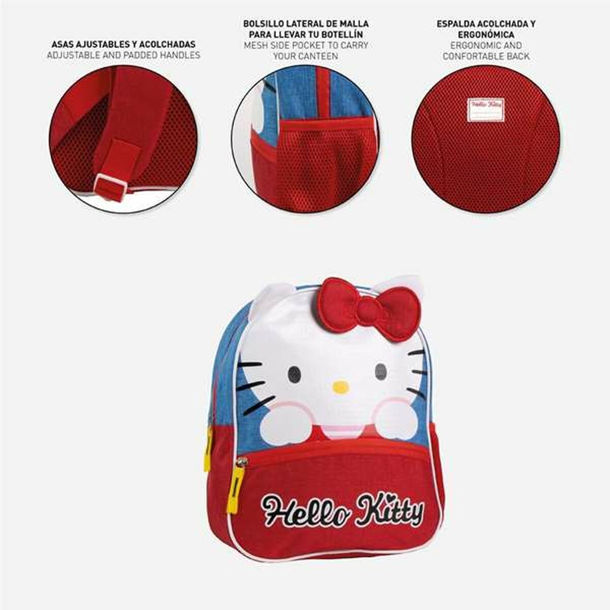 Skoletaske Hello Kitty Blå