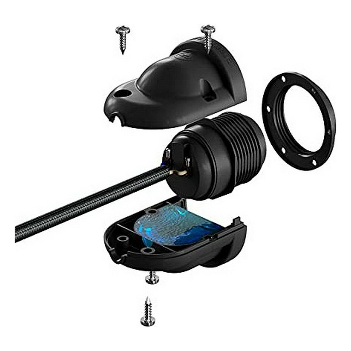 Lambihoidik Must E27