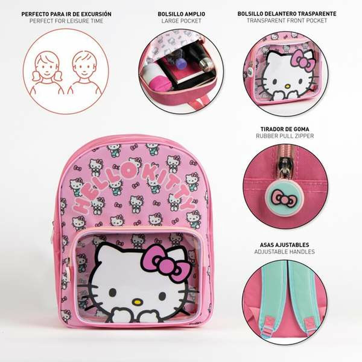 Kooliseljakott Hello Kitty Roosa