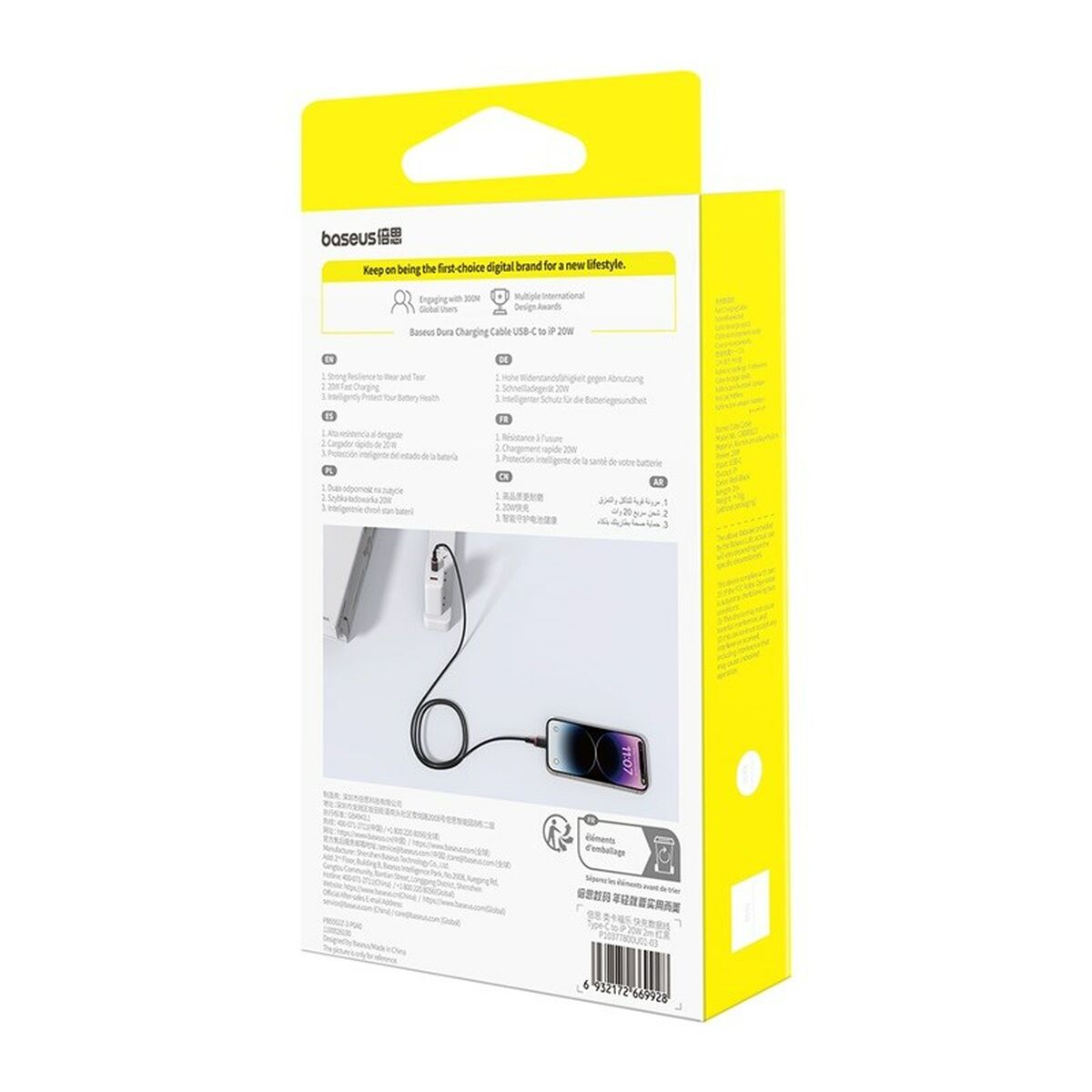 USB-C-Lightning Kaabel Baseus P10377800U01-03 Must Punane 2 m