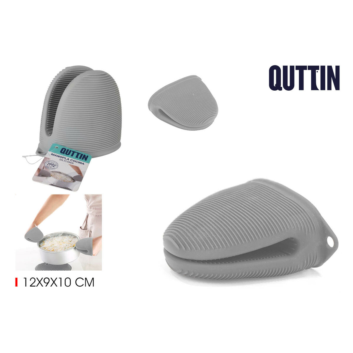 Mănușă cu un Deget pentru Cuptor Quttin Silicon 12 x 9 x 10 cm (24 Unități)