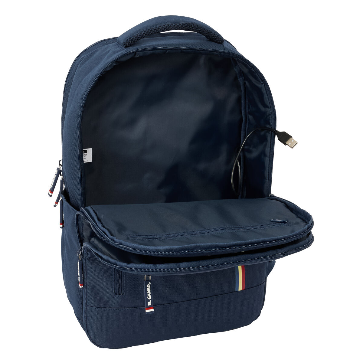 Rucksack for Laptop and Tablet with USB Output El Ganso Eclipse Navy Blue