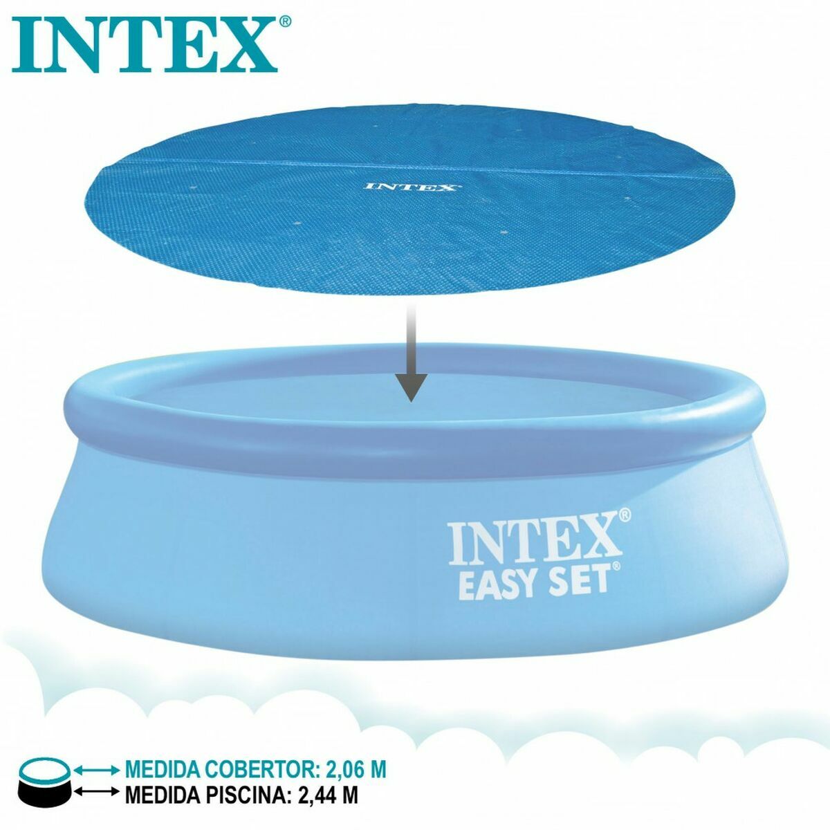 Swimming Pool Cover Intex Ø 244 cm Solar Circular