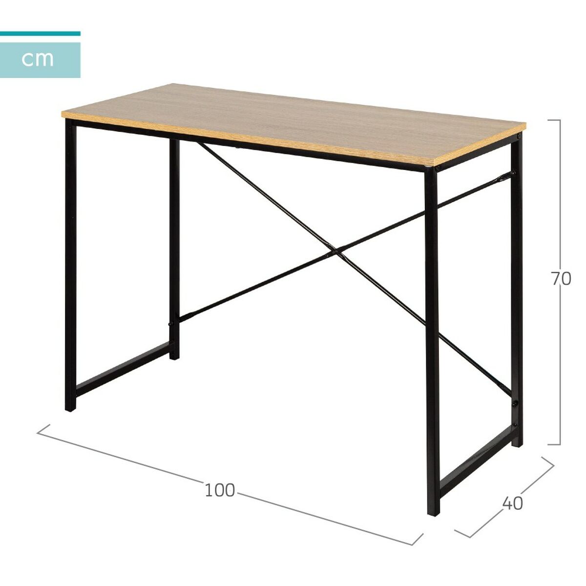 Desk Max Home Steel Melamin Particleboard 100 x 70 x 40 cm