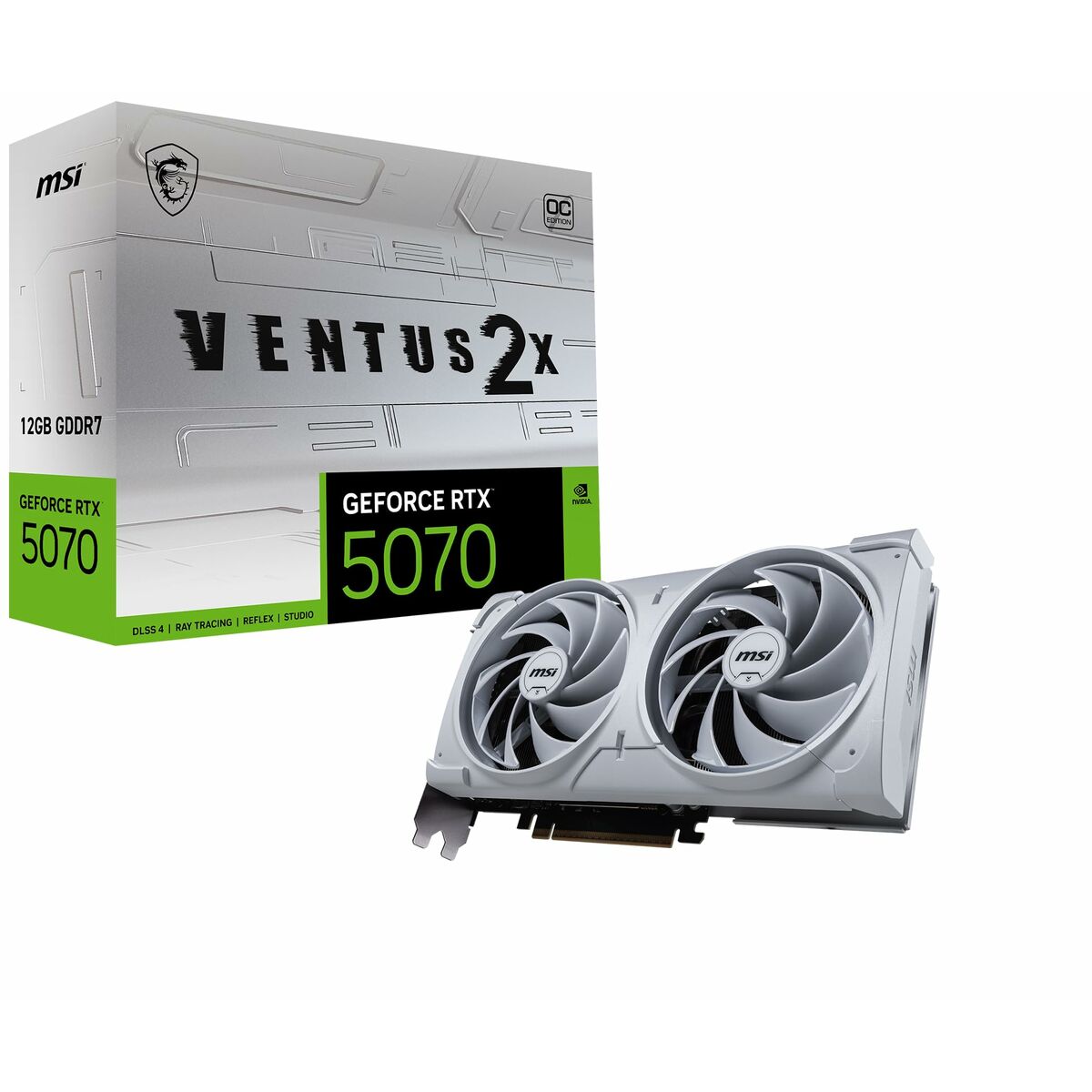 Grafische kaart MSI RTX 5070 12G VENTUS 2X OC WHITE nvidia geforce rtx 5070 12 GB GDDR6X GDDR7