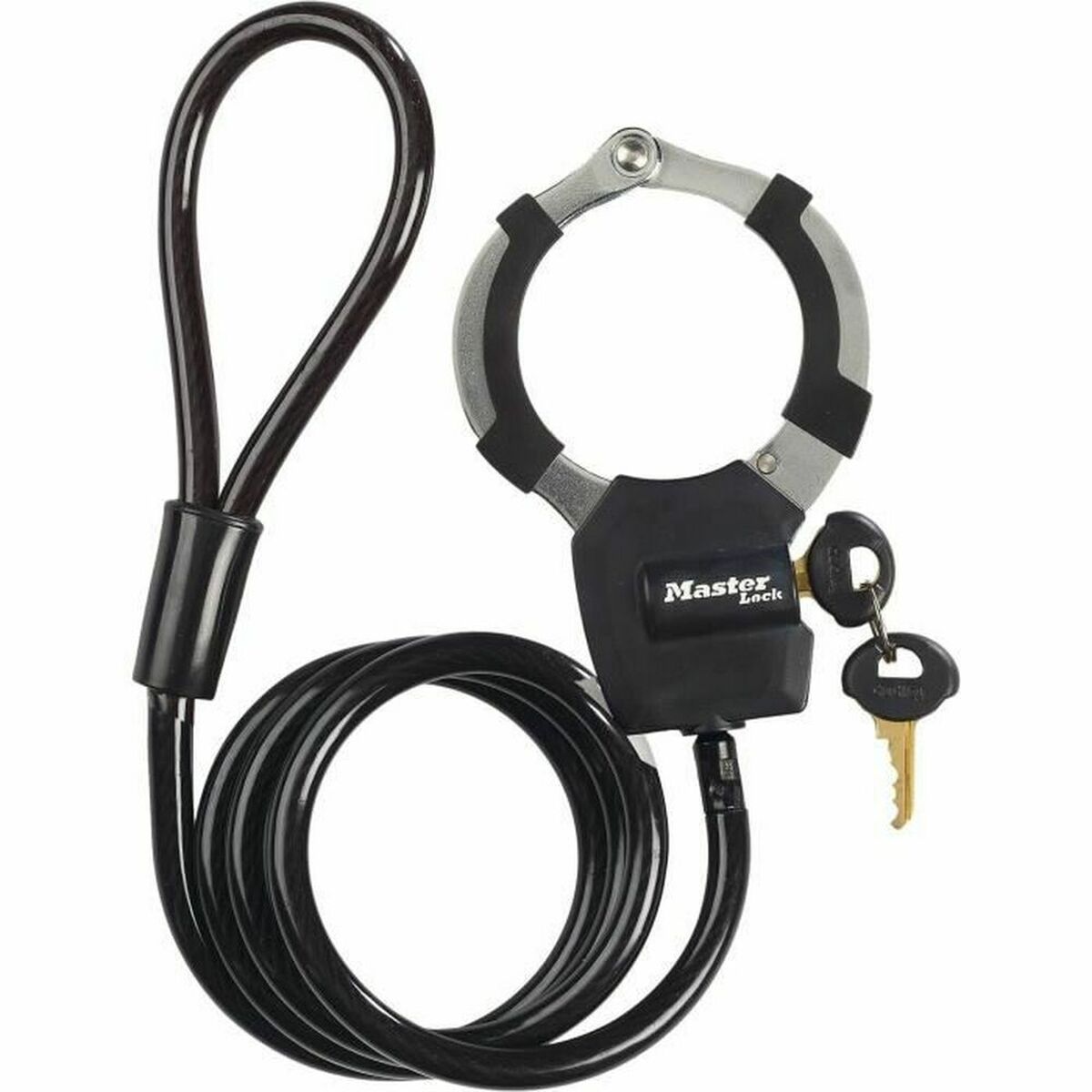 Tabalukuga kaabel Master Lock Must