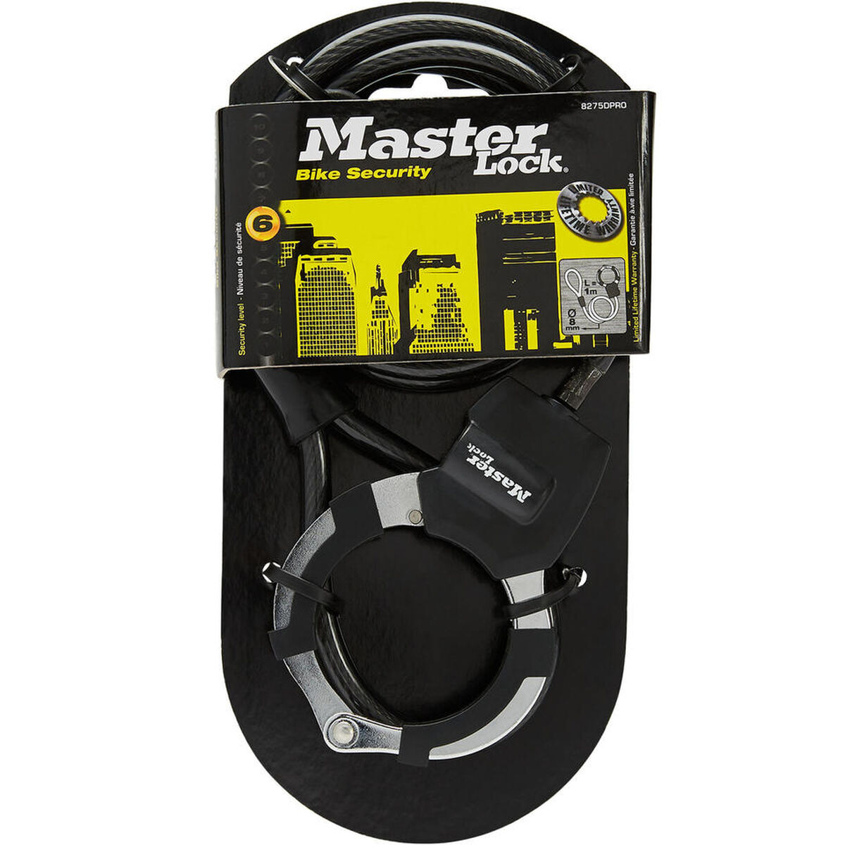 Tabalukuga kaabel Master Lock Must