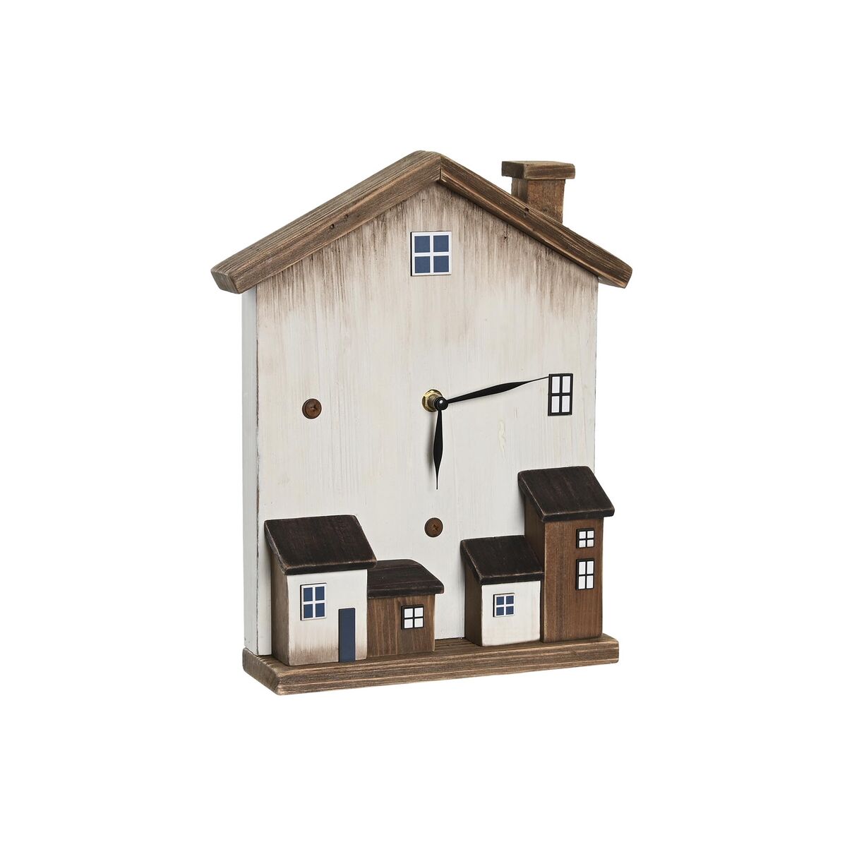 bordsklocka DKD Home Decor Vit Hus