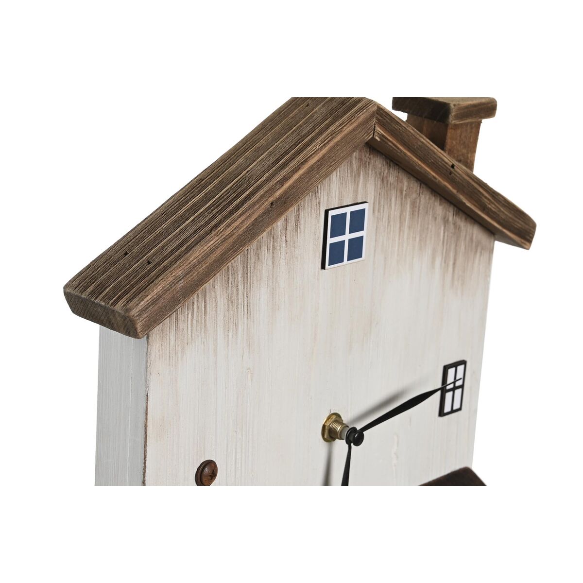 bordsklocka DKD Home Decor Vit Hus