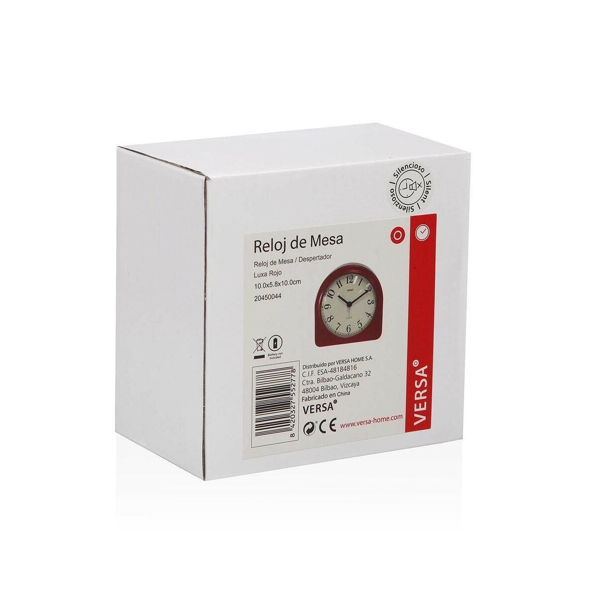 Table clock Versa Luxa Red
