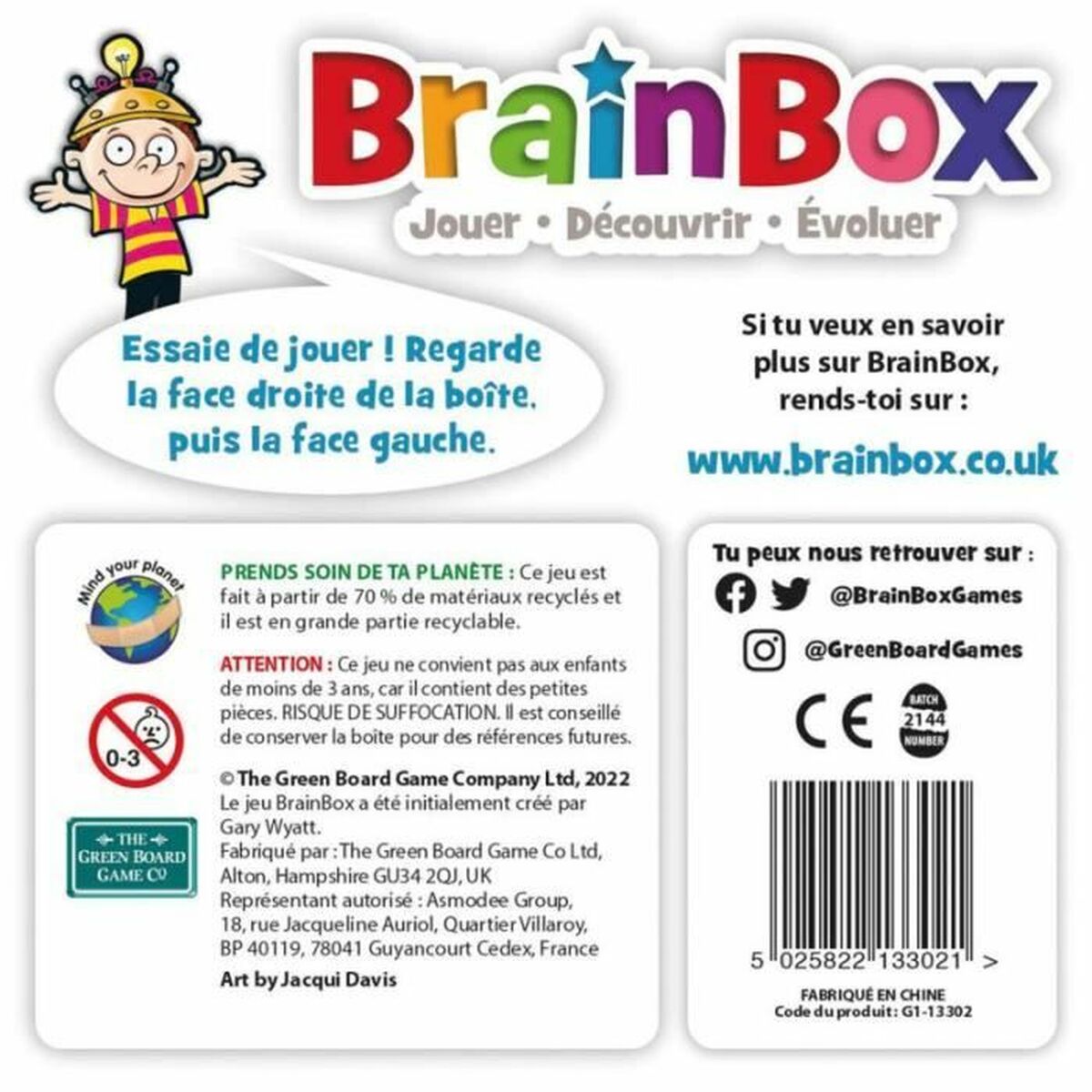 Utbildningsspel Asmodee BrainBox - Animales