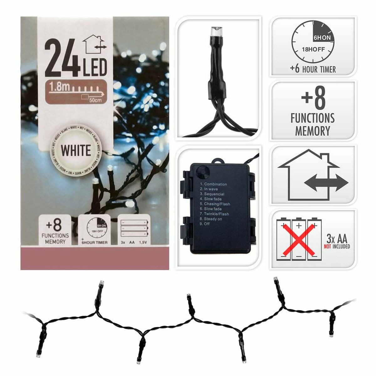 LED-lichtkrans 2,3 m 1,8 m