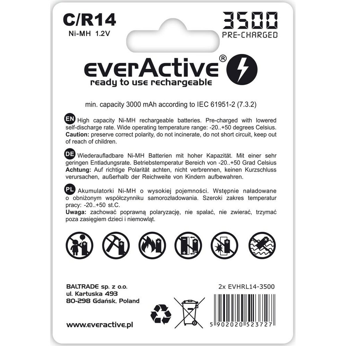 Pilhas EverActive R14/C 1,2 V