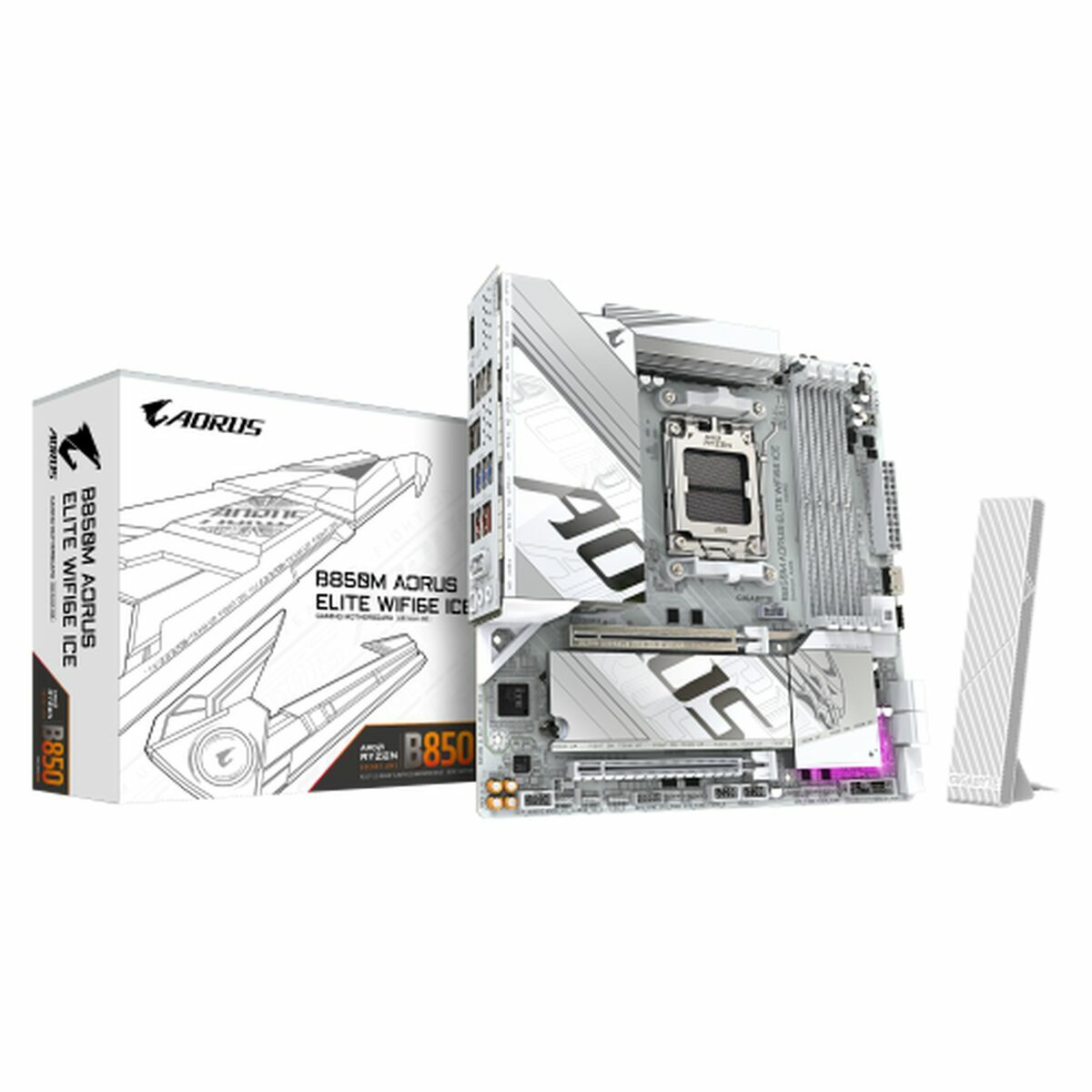 Placa Base Gigabyte B850M AORUS ELITE WIFI6E ICE AMD AMD AM5