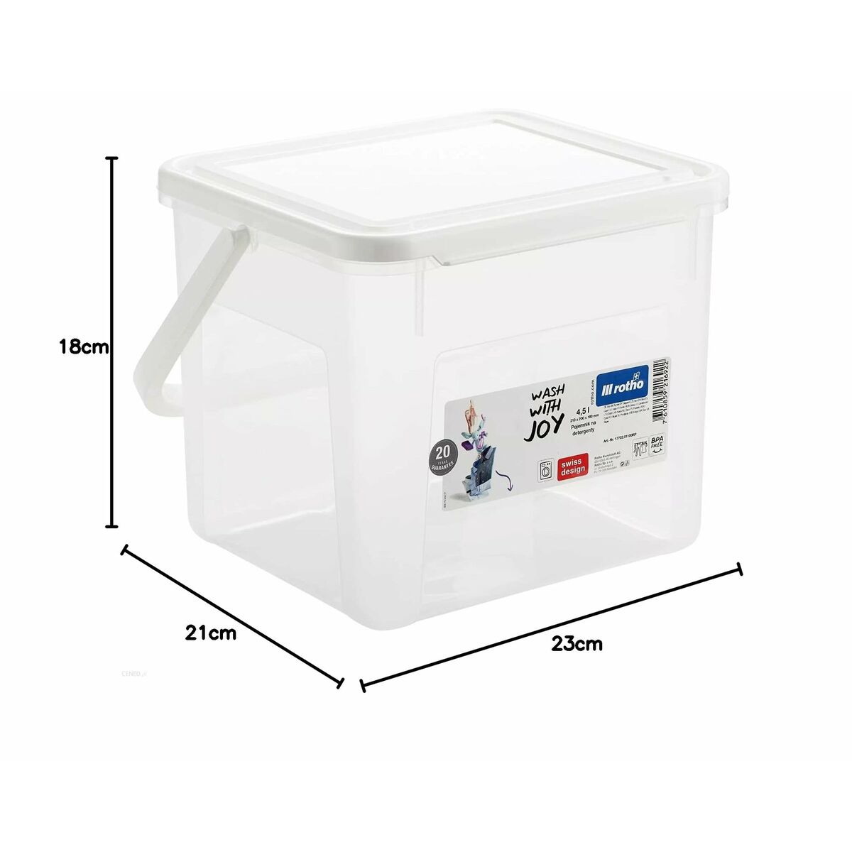 Container Rotho Basic Wit Transparant 4,5 L