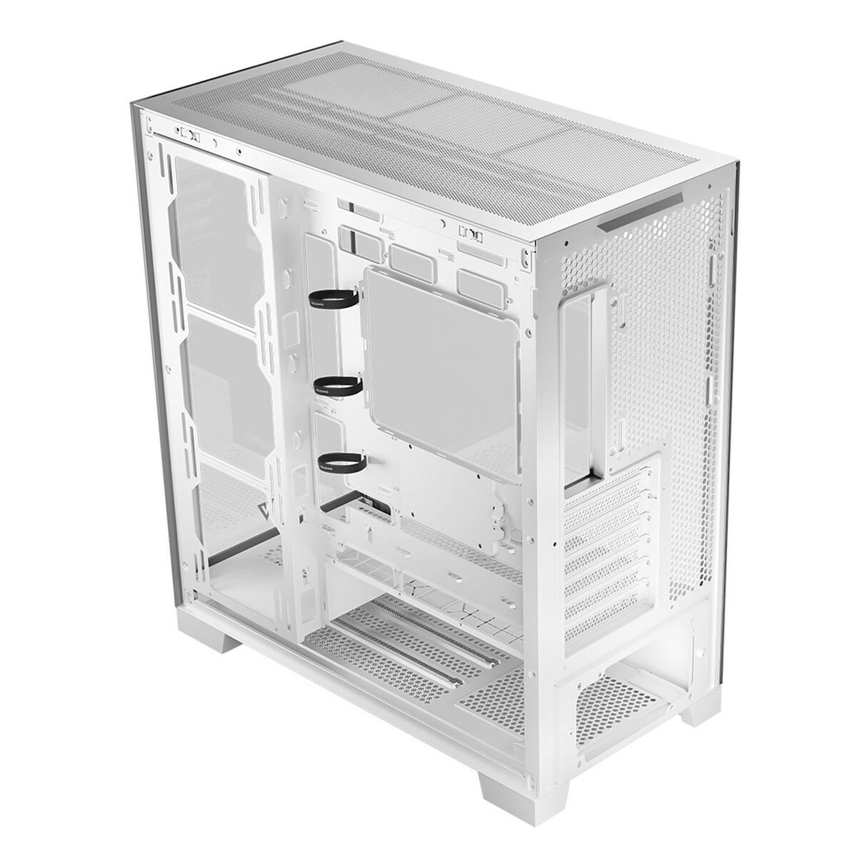 Case computer desktop ATX Modecom AT-SPACE-PG-NF-10-000000-0002 Bianco