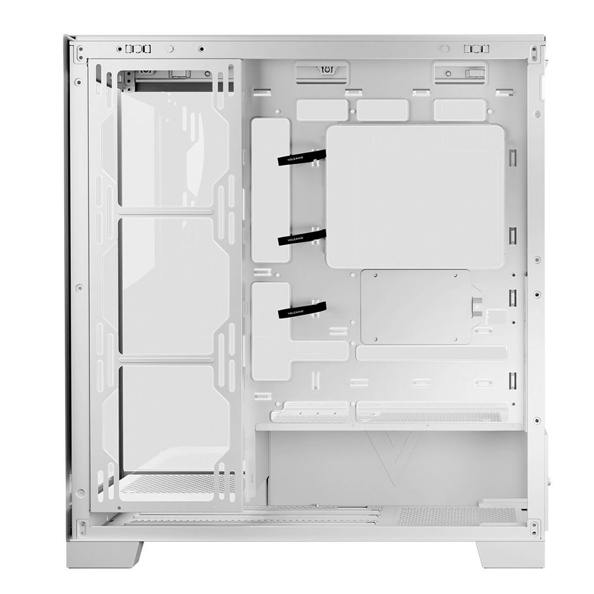 Case computer desktop ATX Modecom AT-SPACE-PG-NF-10-000000-0002 Bianco