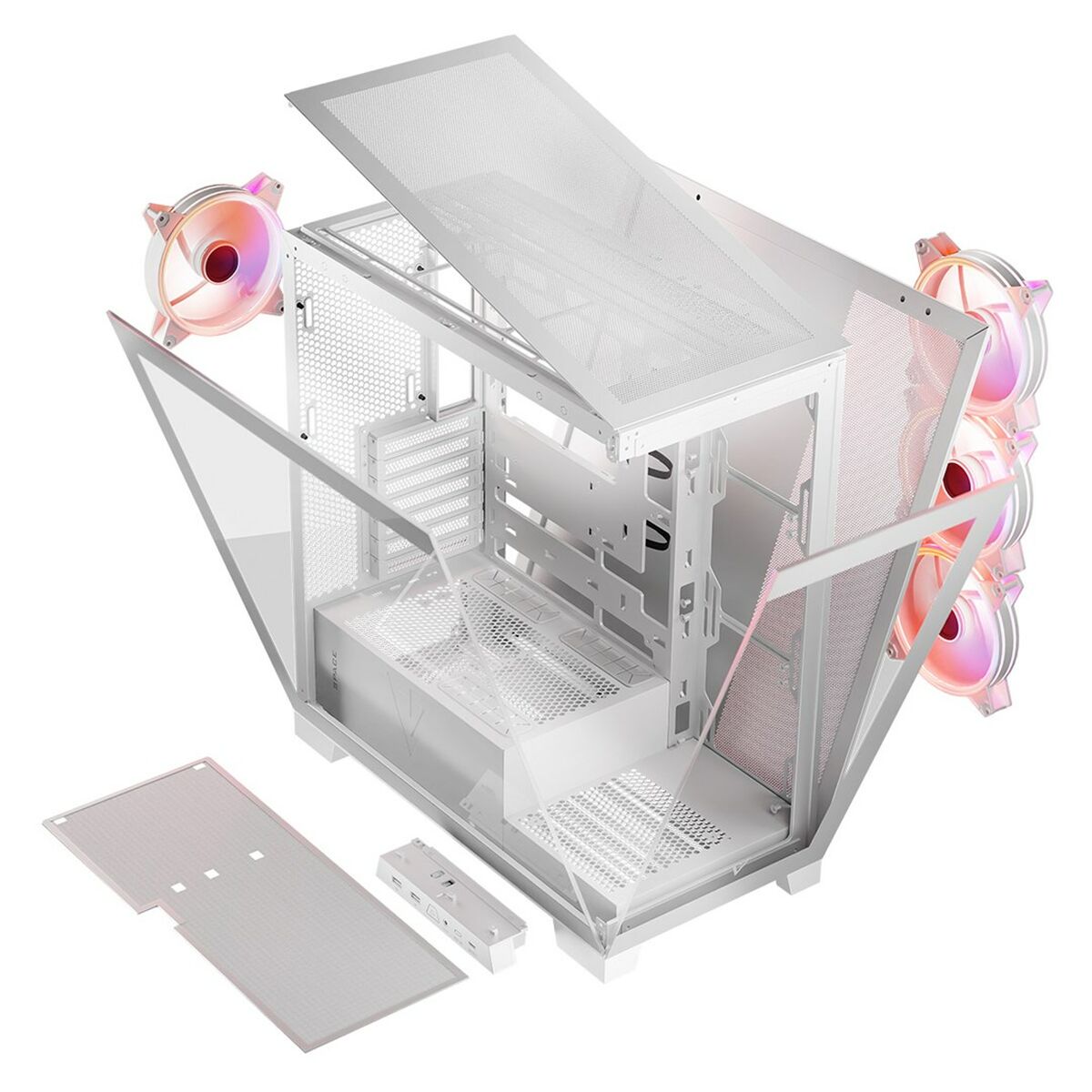Case computer desktop ATX Modecom Volcano SPACE APEX ARGB Bianco