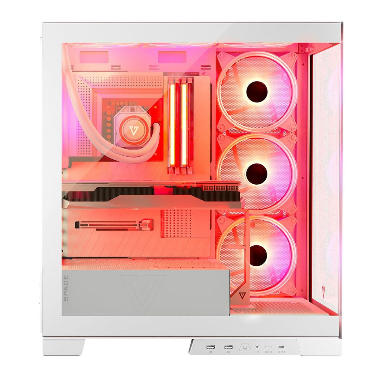Case computer desktop ATX Modecom Volcano SPACE APEX ARGB Bianco