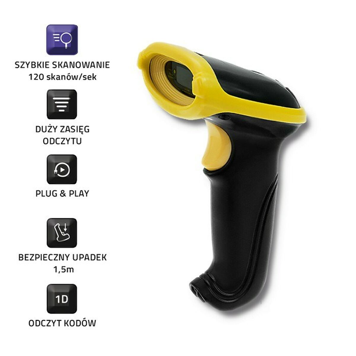 Leitor de códigos de barras Qoltec 50862