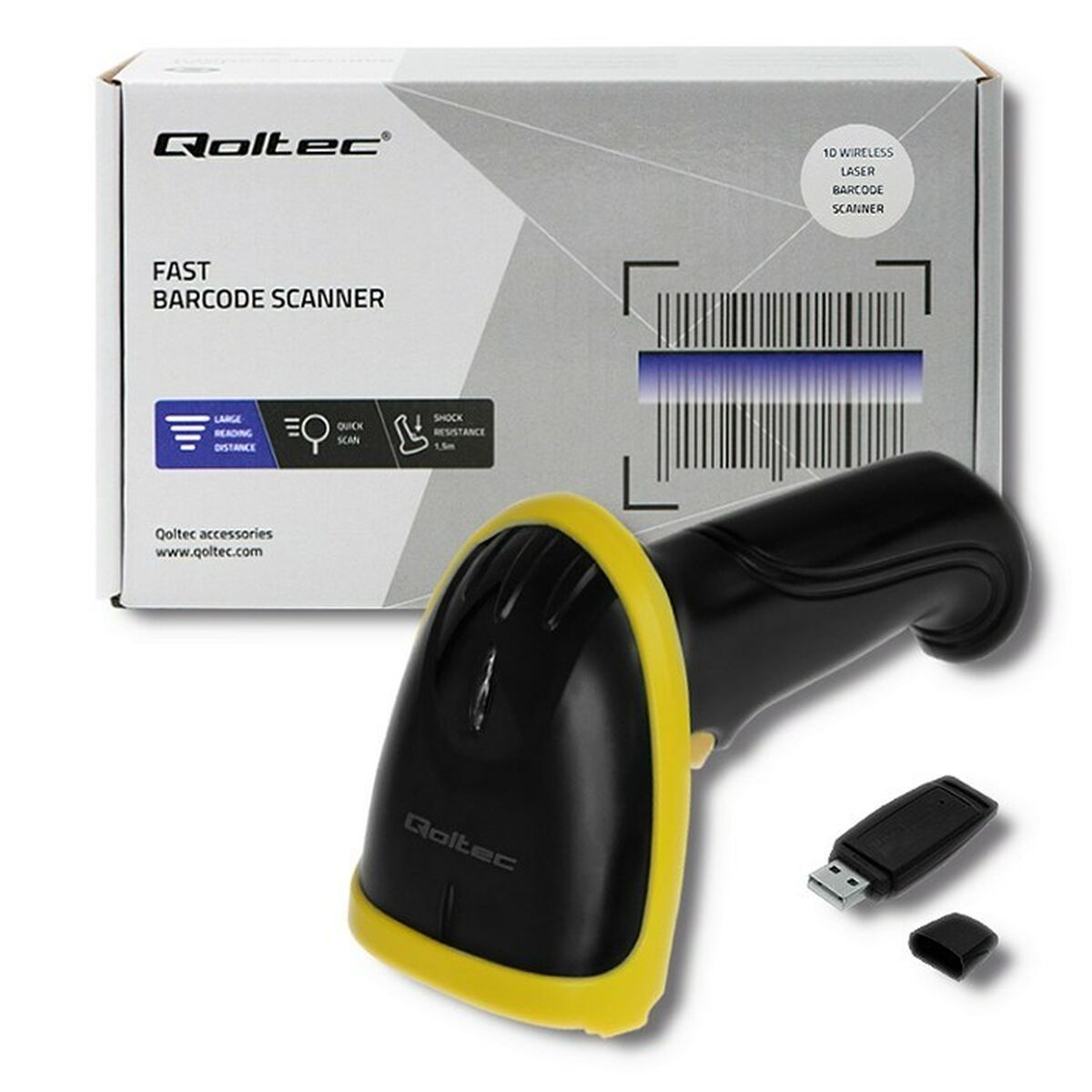 Leitor de códigos de barras Qoltec 50862