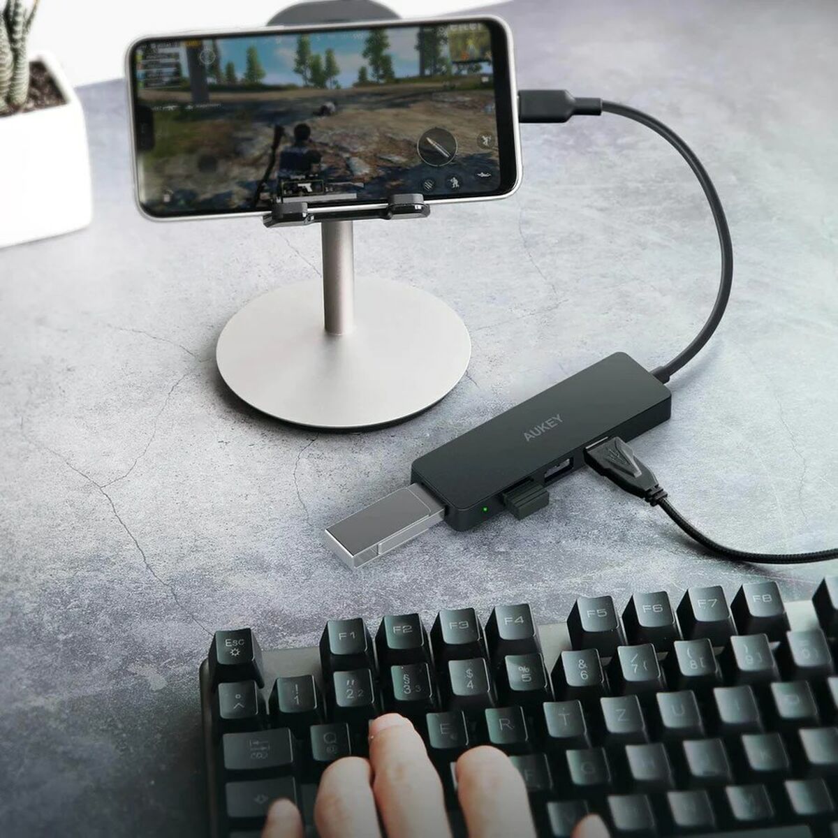 Hub USB Aukey CBC64 Negro