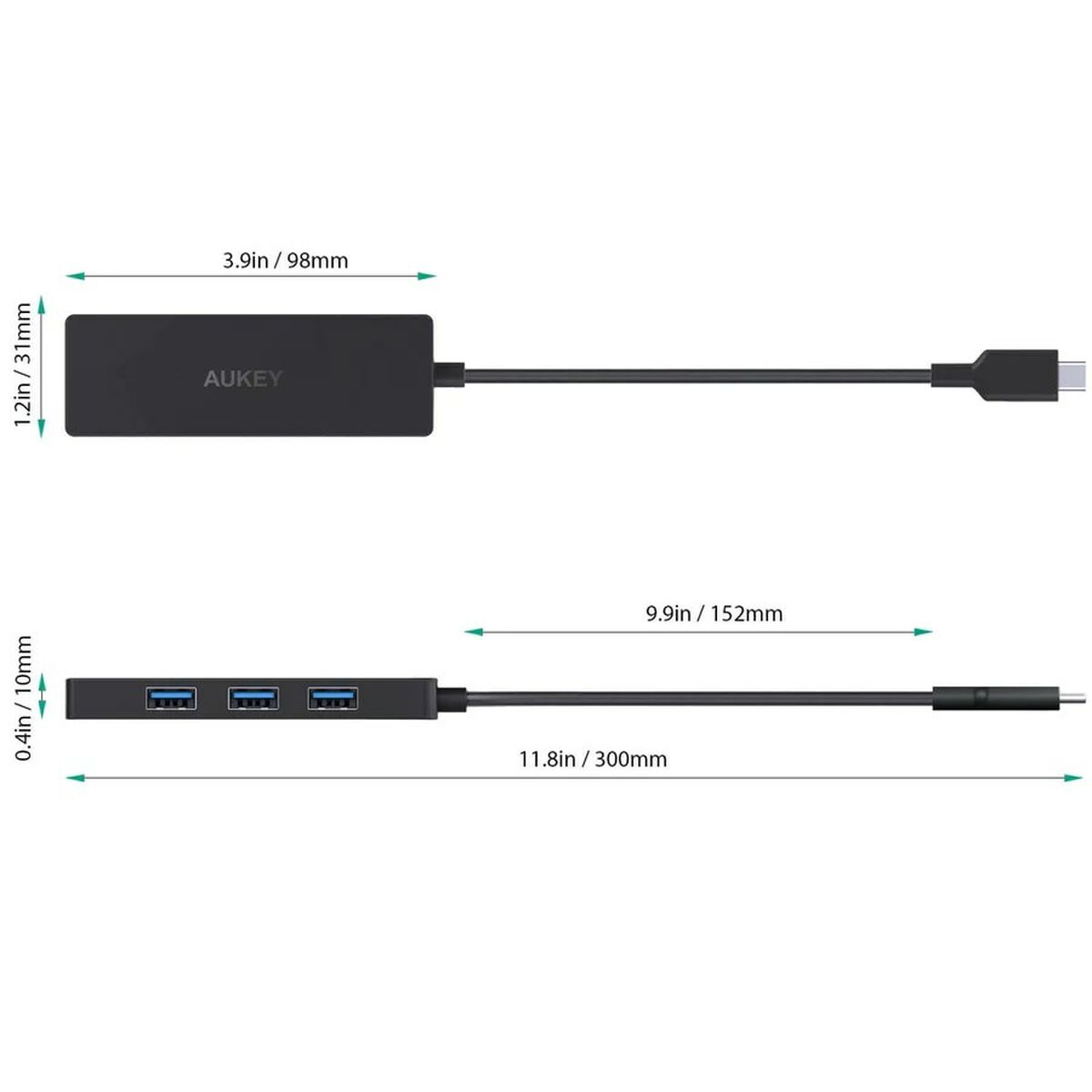 Hub USB Aukey CBC64 Preto