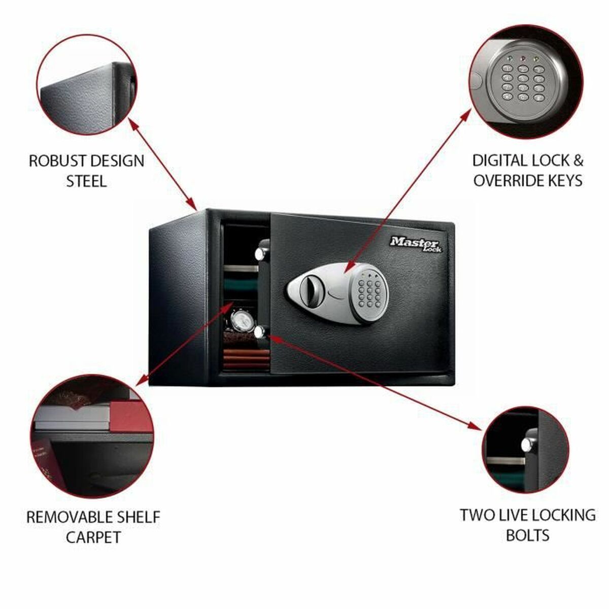 Trezor Master Lock Černý Černá/šedá Ocel