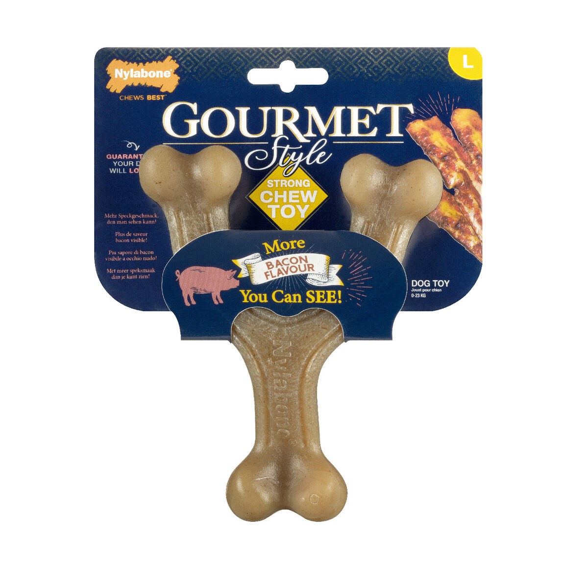 Žvečilna igrača za pse Nylabone Rjava Bacon Umetno L