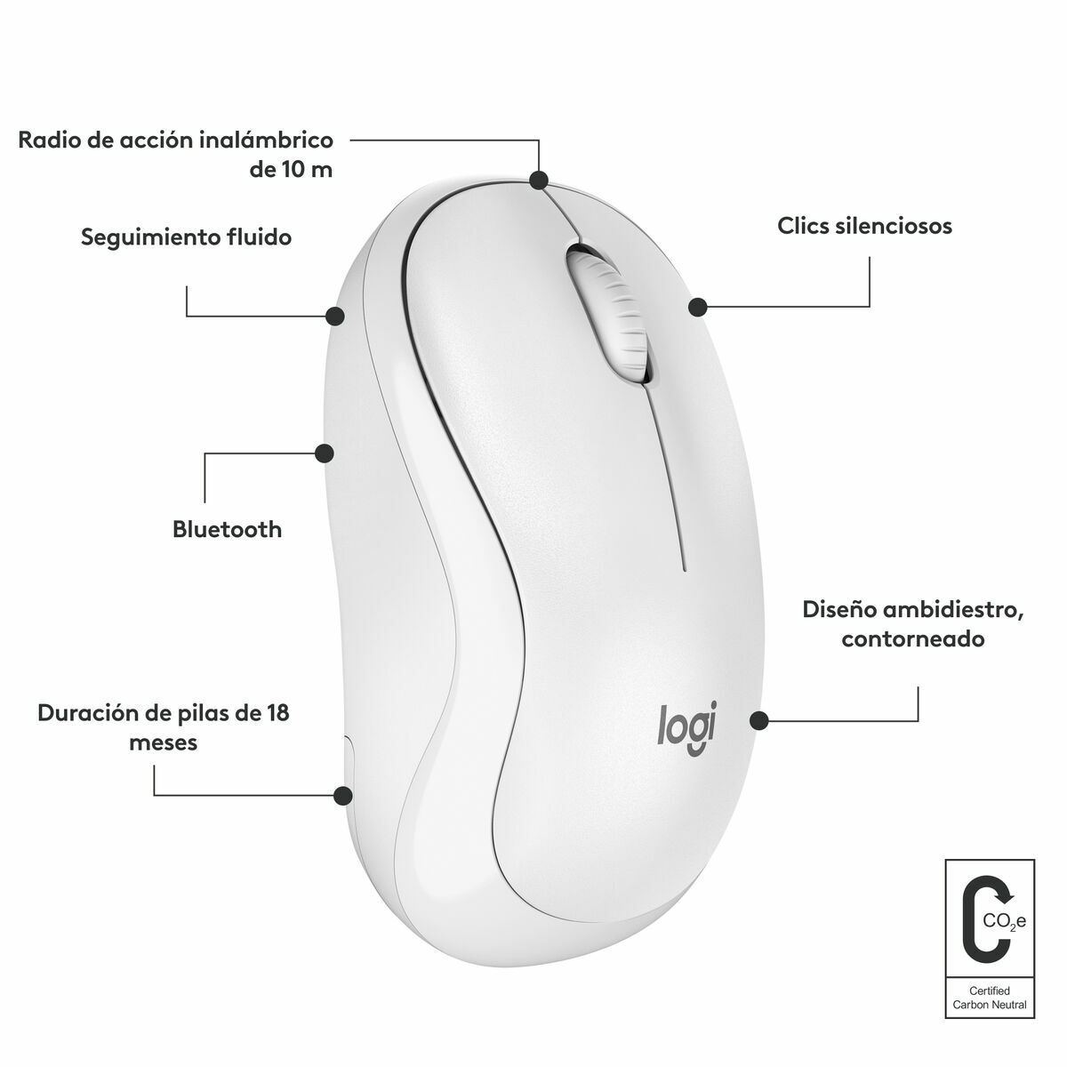 Mus Logitech M240 Hvid