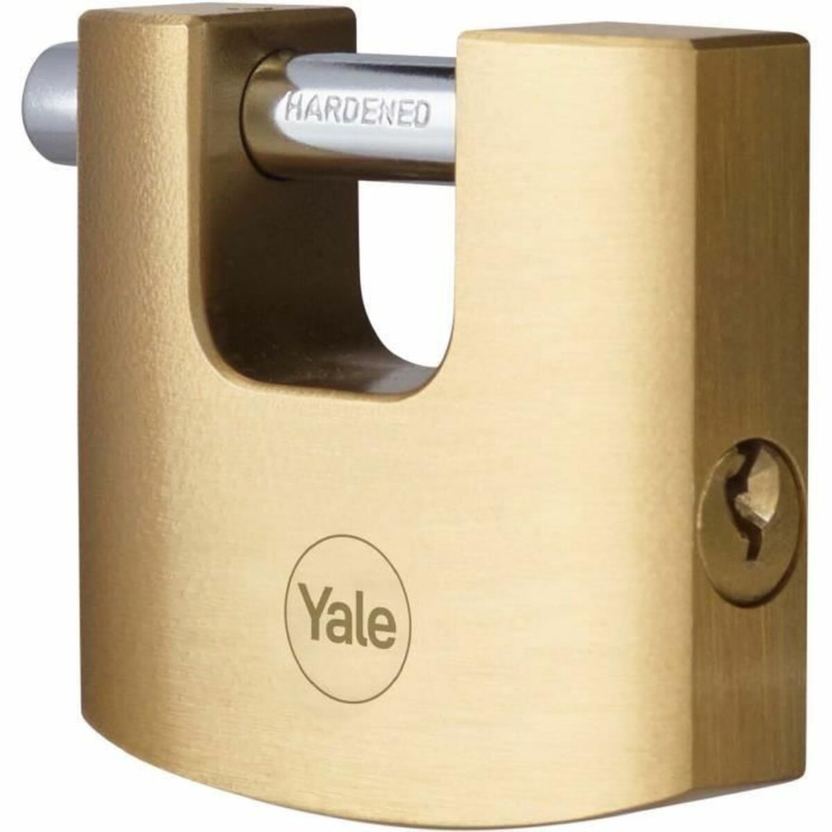 Cadeado com chave Yale Retangular Dourado
