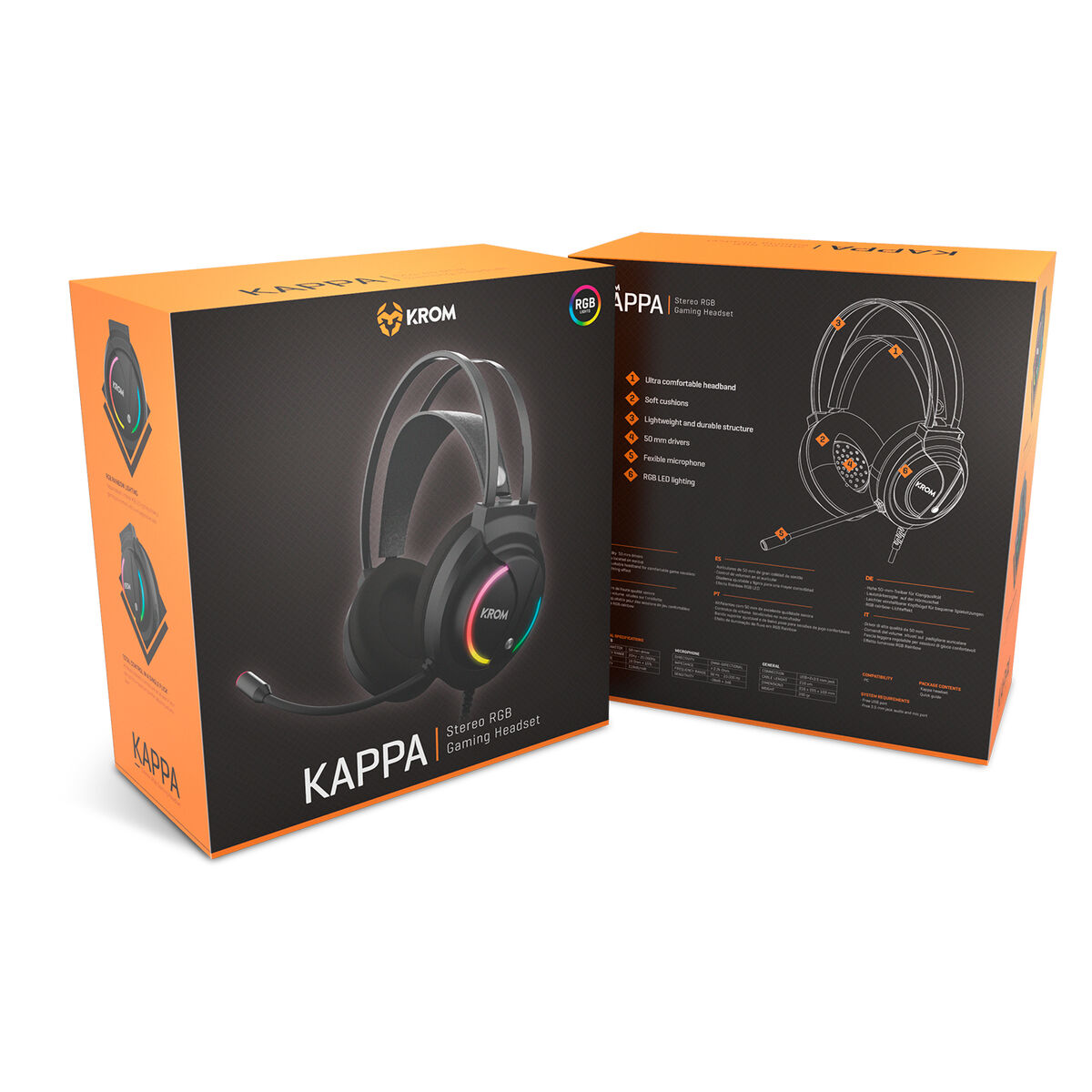 Herní Headset Krom Kappa Černý