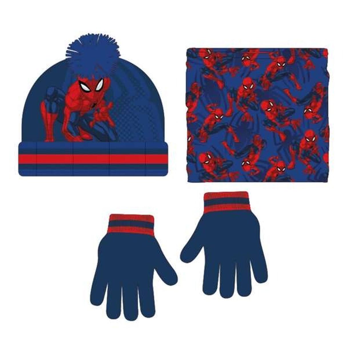 Gorro, Cachecol e Luvas Spider-Man 2-8 Anos