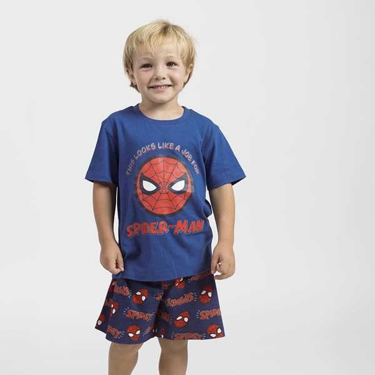 Pyžamo Dětské Spider-Man Modrý