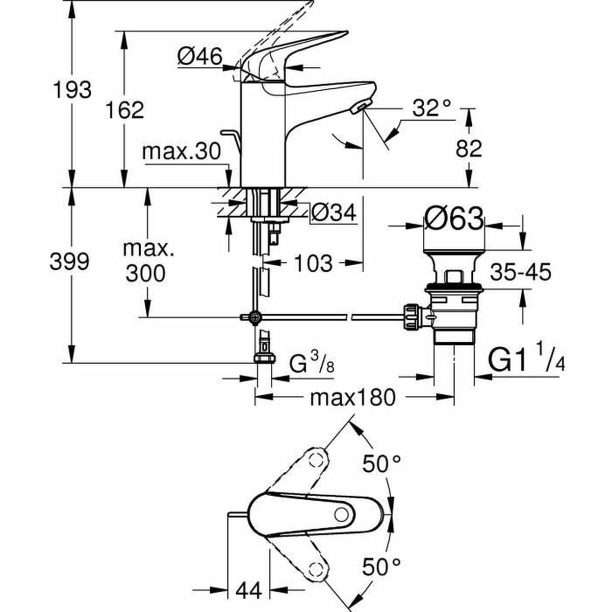 Rubinetto Monocomando Grohe Metallo