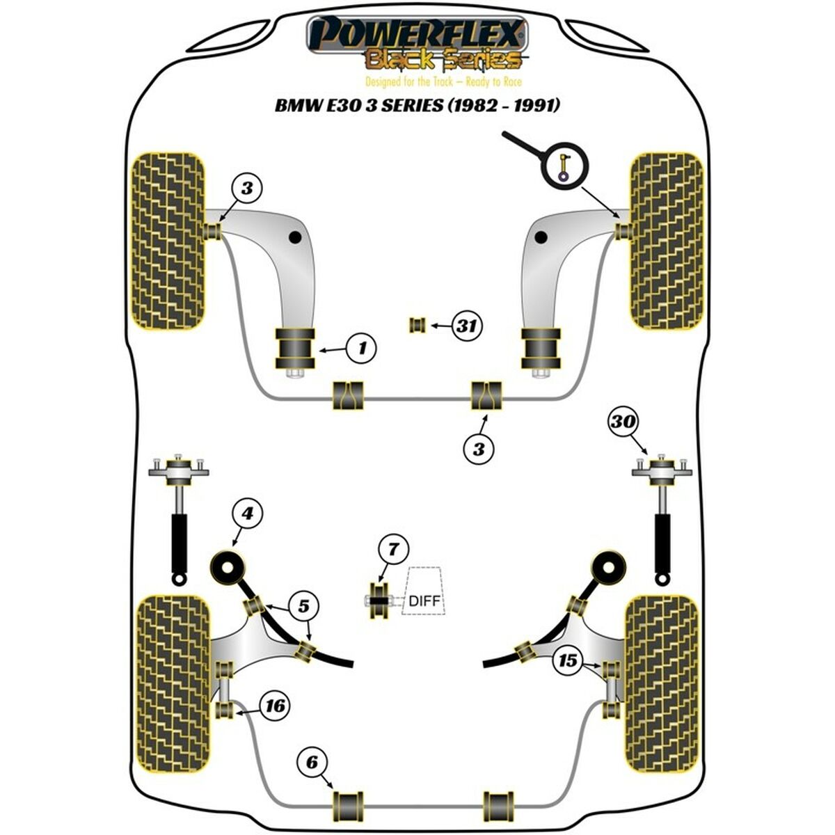 Silentblock Powerflex PFF5-303 Delantera Inferiore
