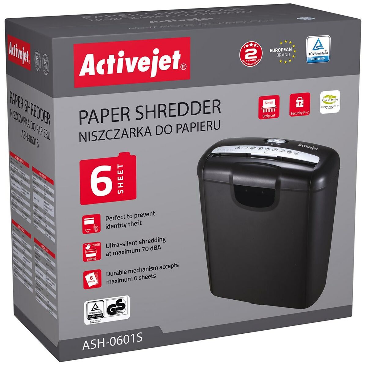 Paperisilppuri Activejet ASH-0601S